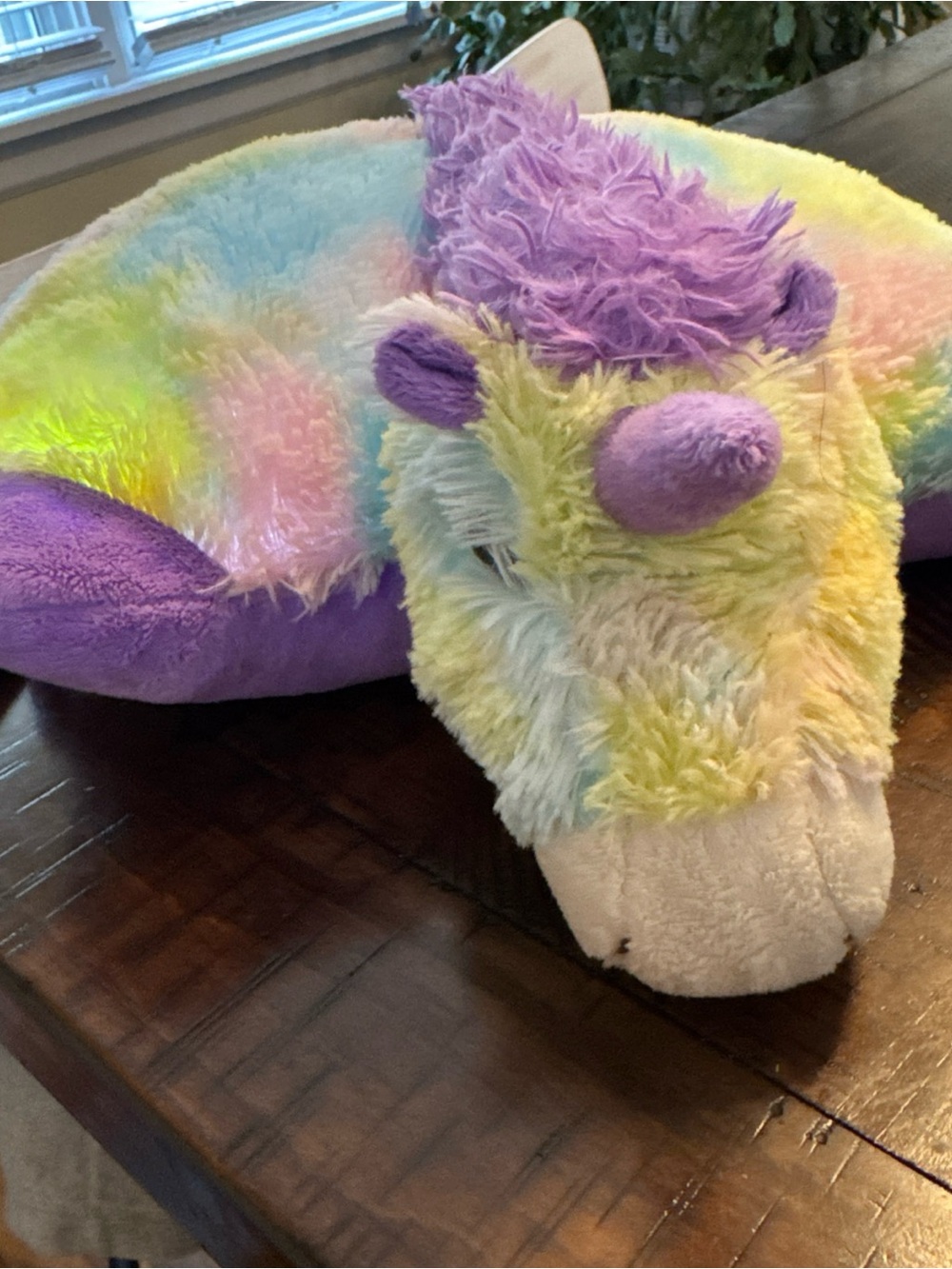 Pillow Pets Glow Pets Light Up Rainbow Stuffed Plush Unicorn w/ Night Light 17"